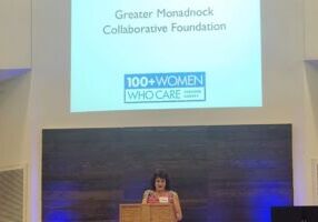 Joanna Zambella presents Magnify Monadnock to 100+ Women Who Care of Cheshire County.